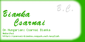 bianka csarnai business card